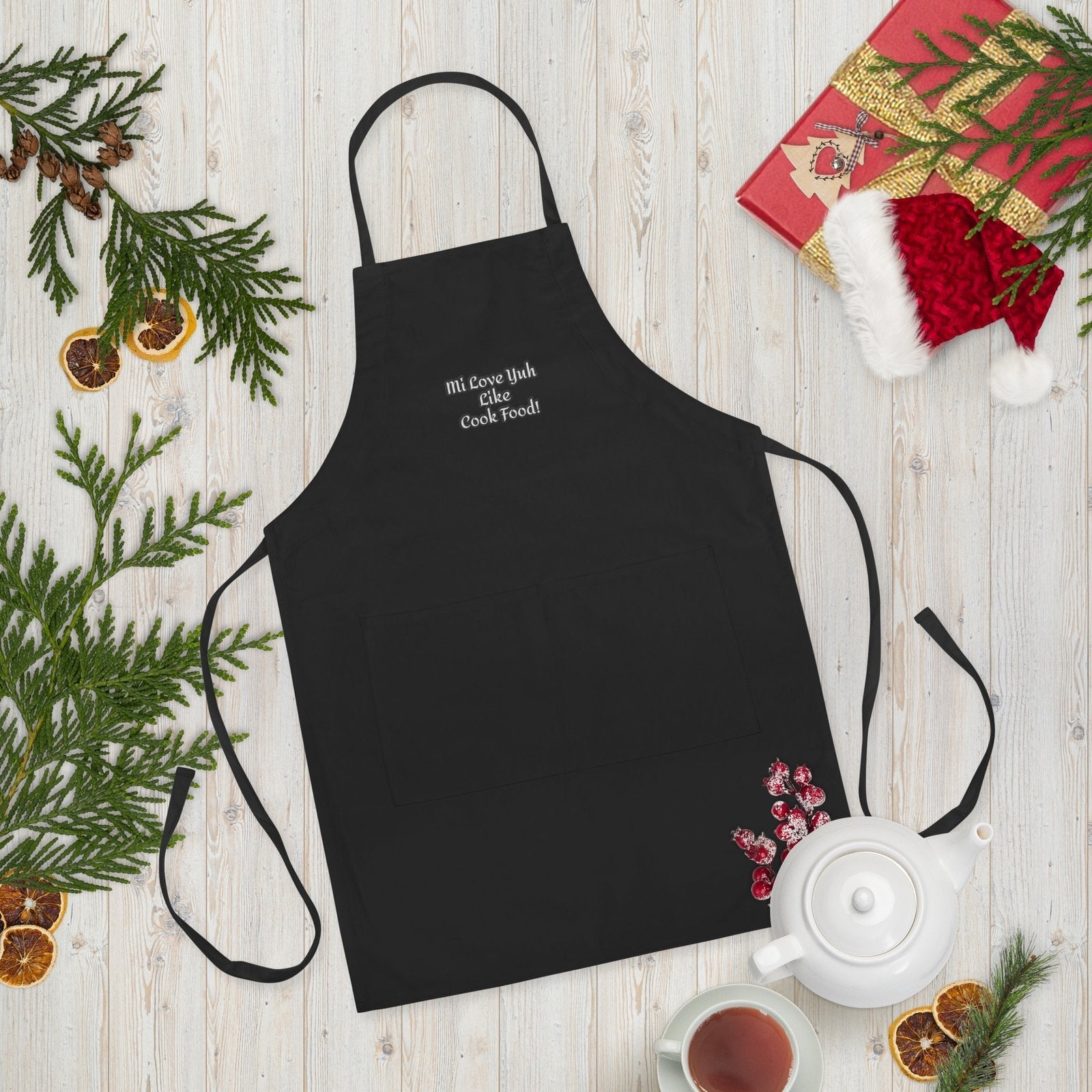 Mi Love Yuh Like Cook Food! | Embroidered Apron