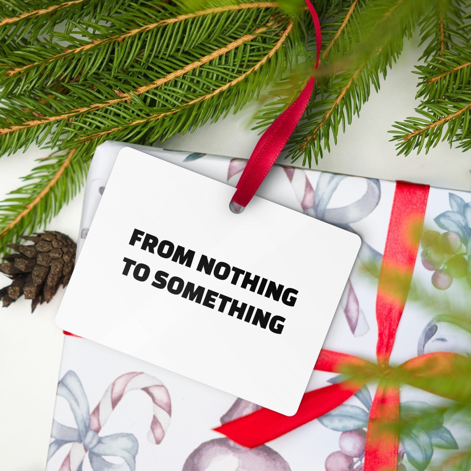 Metal gifting ornament
